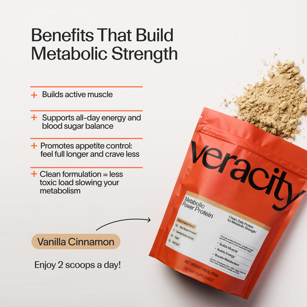 Veracity SelfCare organic pea protein powder pour signaling plant protein source