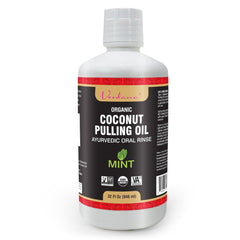 Verdana Organic Oil Pulling bottle with mint for a refreshing mouth feel.