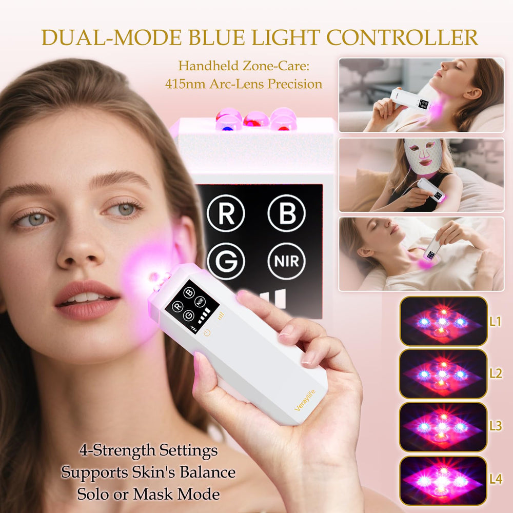 Veraylife handheld controller with blue light for targeted care