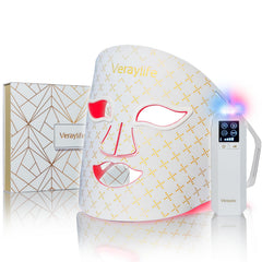 Veraylife red light face mask front view showing 850nm infrared light for skin sessions