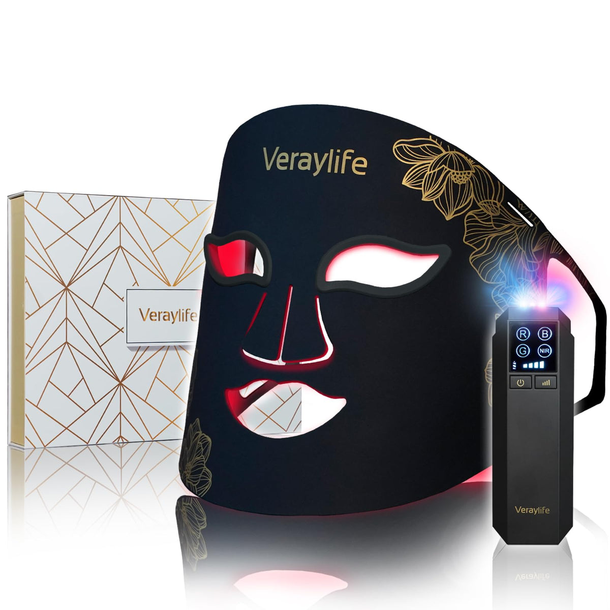 Veraylife red light therapy face mask demonstrates full-coverage treatment benefits for the skin.