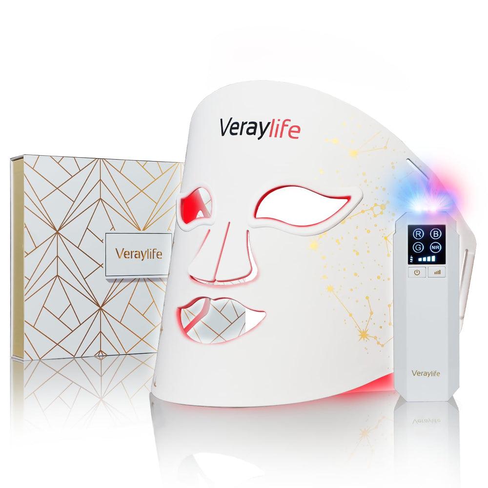 Veraylife red light therapy mask assembled for full-face treatment sessions