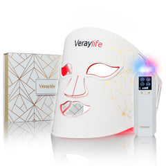 Veraylife red light therapy mask assembled for full-face treatment sessions