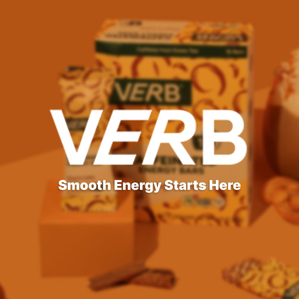 Verb Energy Bar on-the-go scene shows portable snack for travel and workouts.
