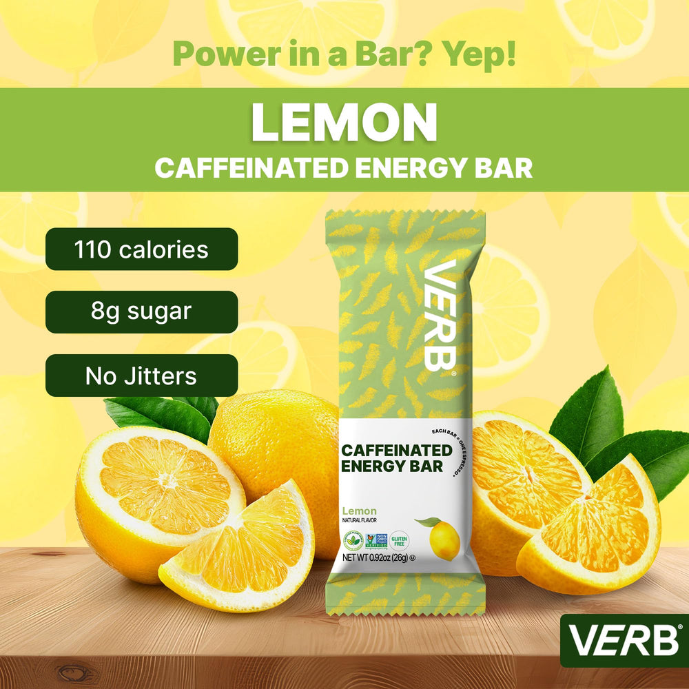 Verb Caffeinated Energy Bar Lemon green tea caffeine for steady focus.