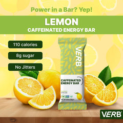 Verb Caffeinated Energy Bar Lemon green tea caffeine for steady focus.