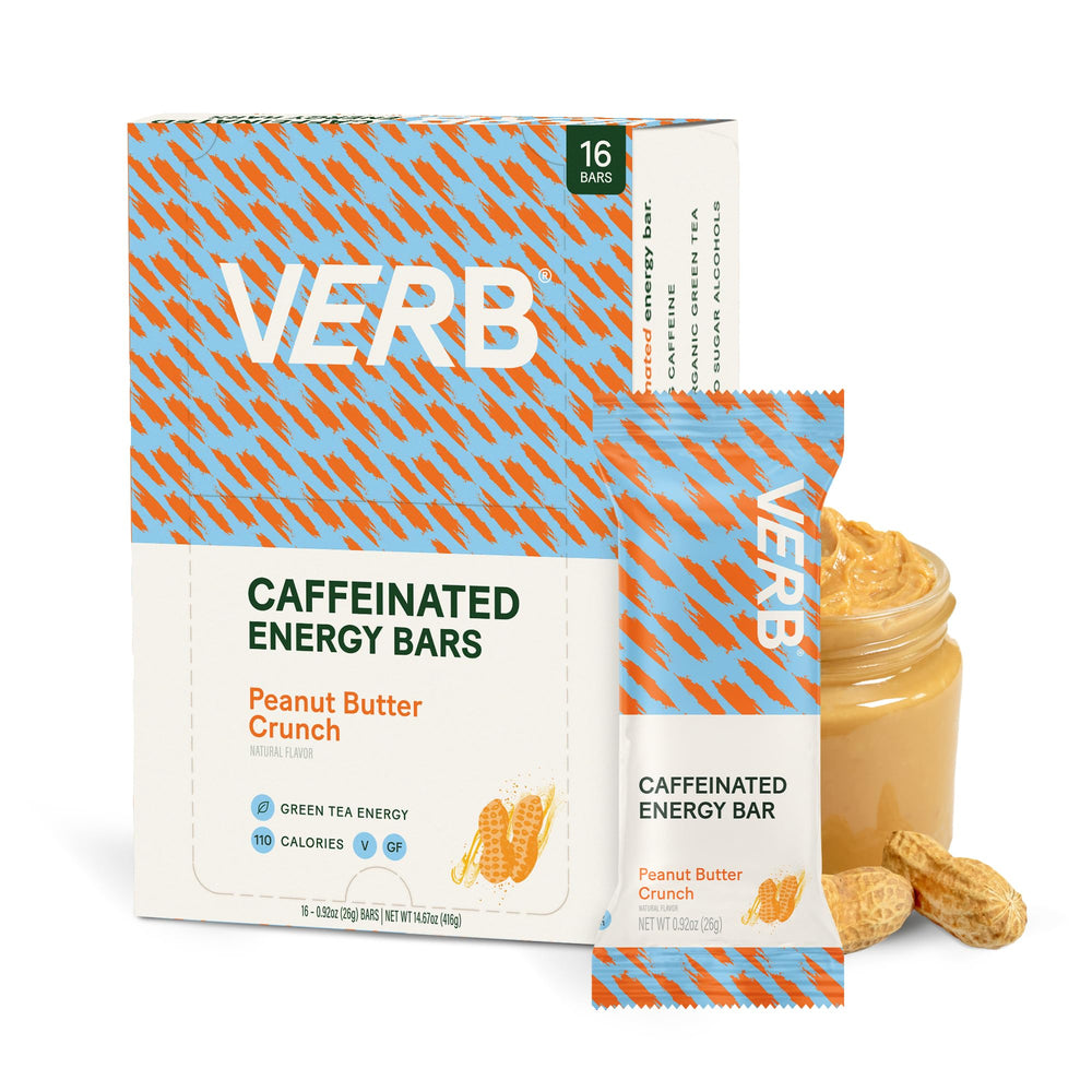 Verb Caffeinated Energy Bar packaging shown for on-the-go energy.