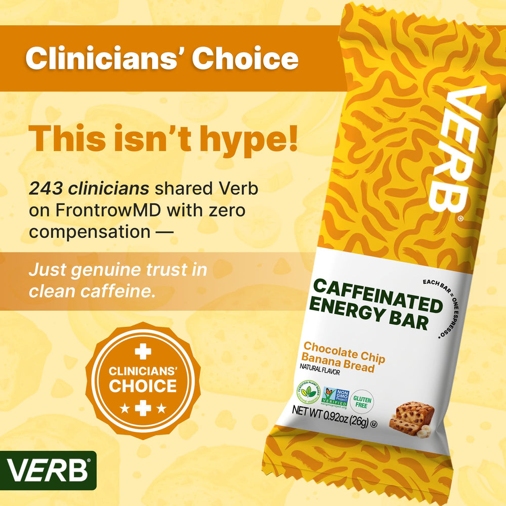Verb Energy Bars with green tea caffeine for steady focus.