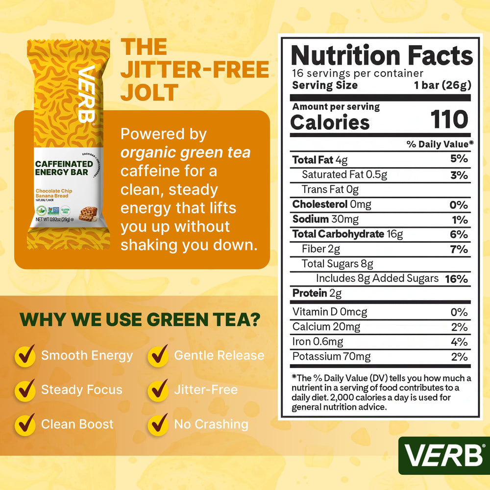 Verb Energy Bars pack of 16 for convenient on-the-go snacking.