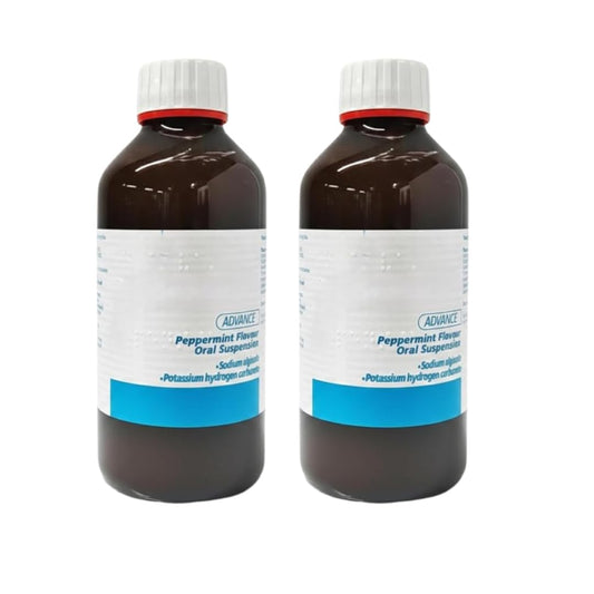 VERBASA CONFEC GAV Advance Peppermint liquid 500ml bottle pour for digestive comfort.