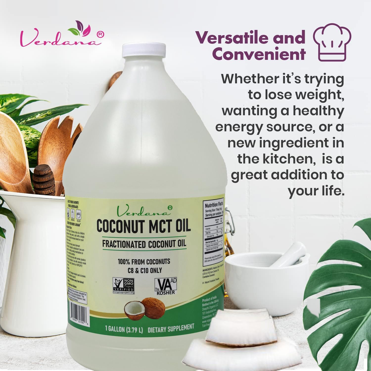 Verdana Coconut MCT Oil blends with essential oils for aromatherapy sessions