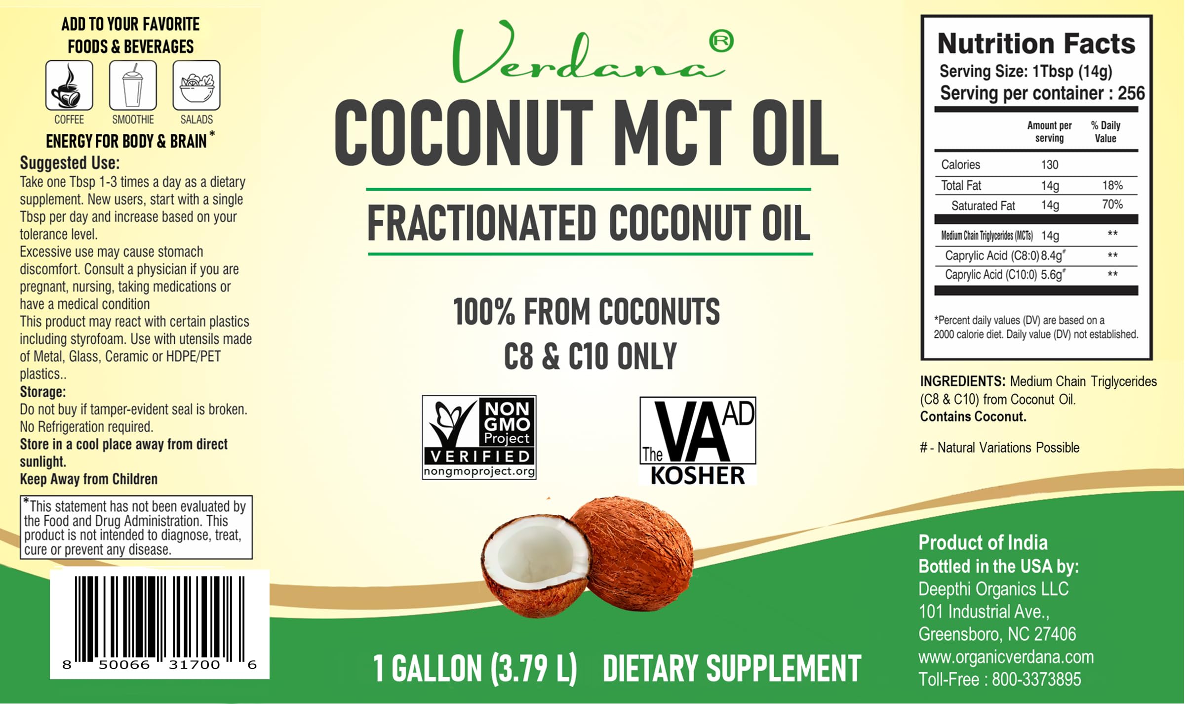 Verdana Coconut MCT Oil paired with keto coffee for smooth energy and absorption