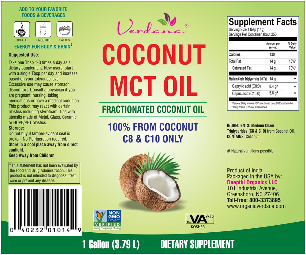 Verdana MCT Oil supports keto and paleo meals with a neutral flavor