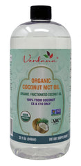Verdana Organic MCT Oil 32oz bottle for keto and versatile use.