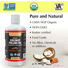 Label highlights USDA organic coconut oil and plant-based ingredients