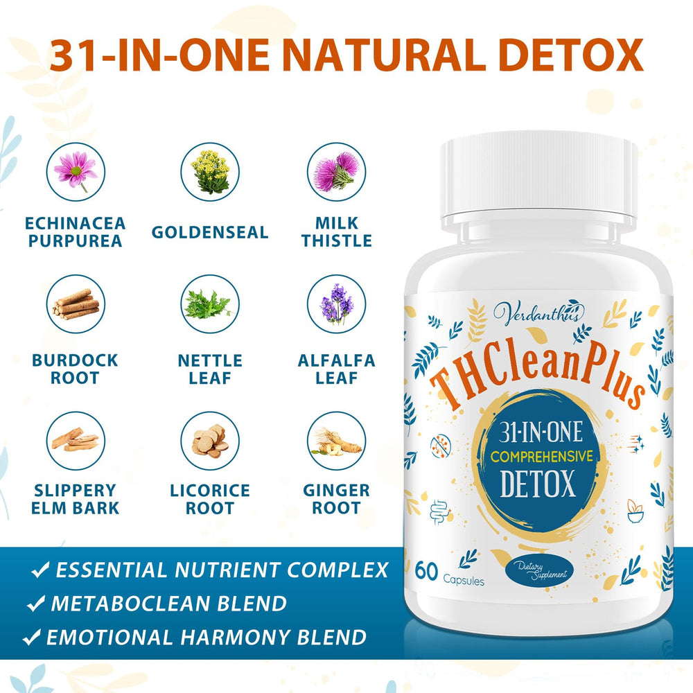 Verdanthus detox bottle back label with ingredients and directions.