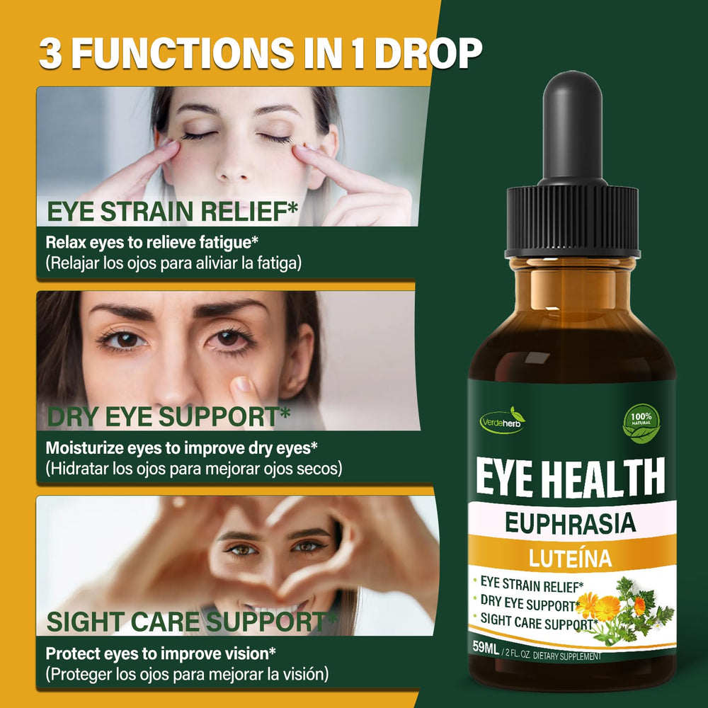 Verdeherb Eyebright drops close-up label front for dry eye support