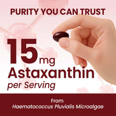 VerdiGusto astaxanthin softgels bottle side highlights gluten-free, non-GMO option.