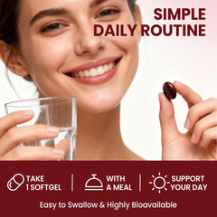 VerdiGusto astaxanthin softgels with flaxseed oil visually suggests enhanced absorption.