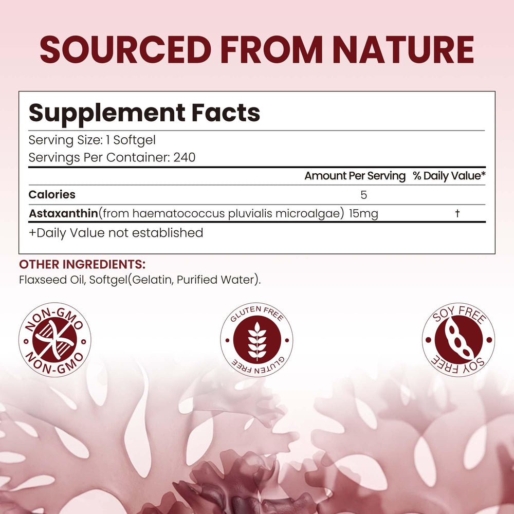 VerdiGusto astaxanthin softgels pack showcases 240-count eight month supply.