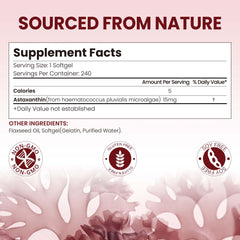 VerdiGusto astaxanthin softgels pack showcases 240-count eight month supply.