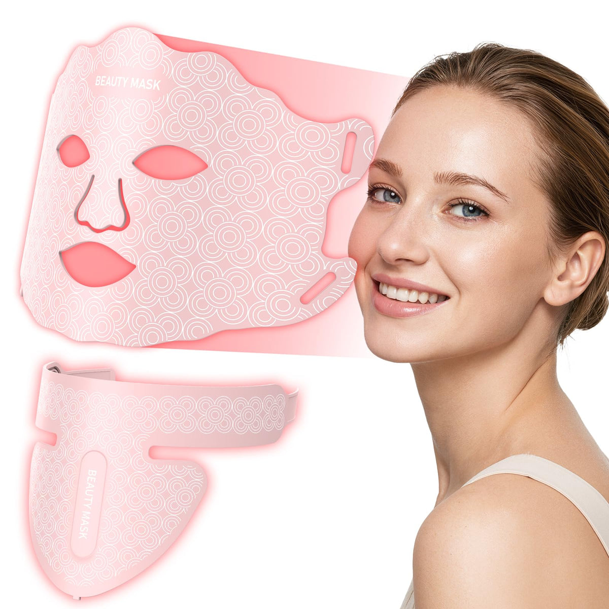 Verfubo red light face mask in use for skin rejuvenation