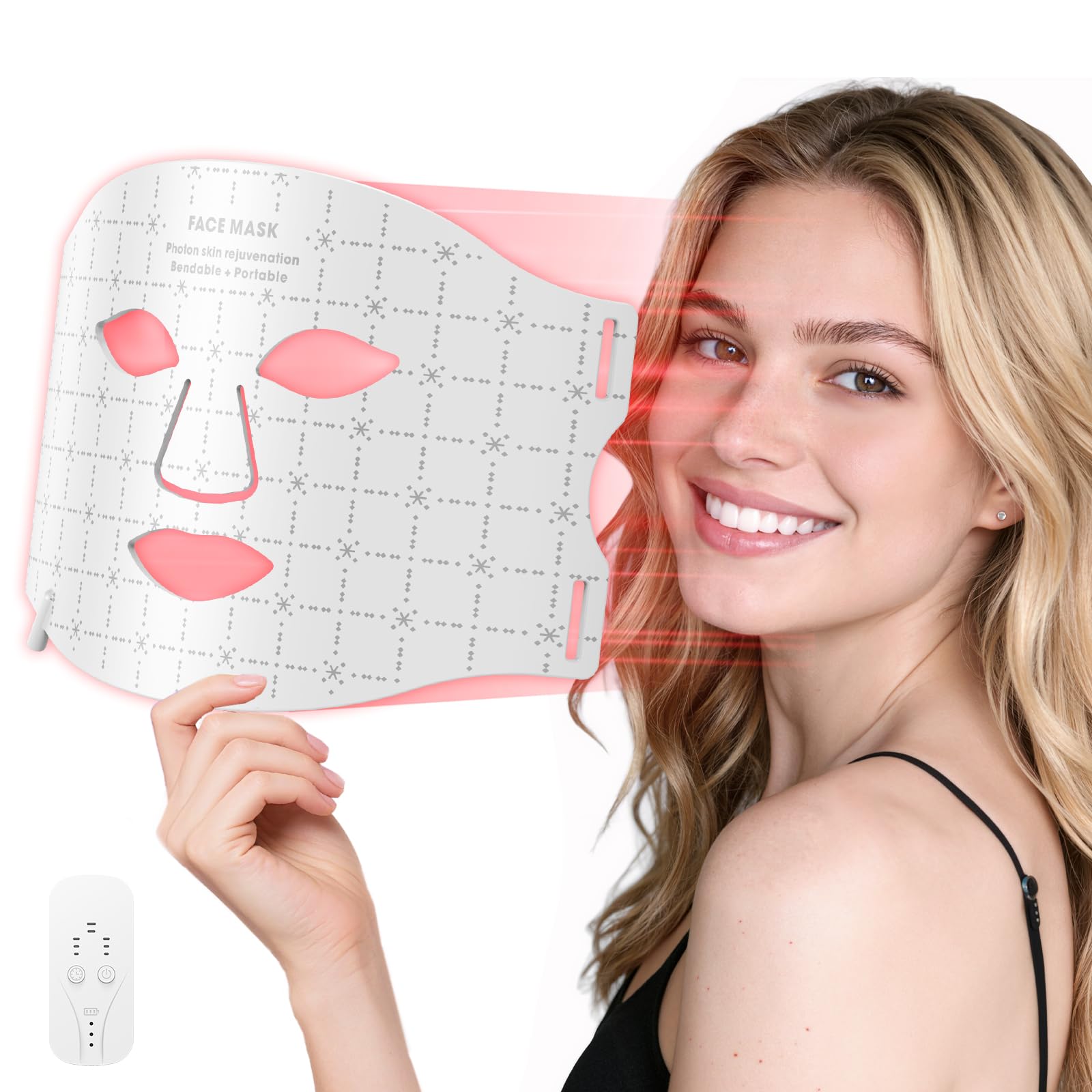 Verfubo red light mask for the face improves tone and glow.