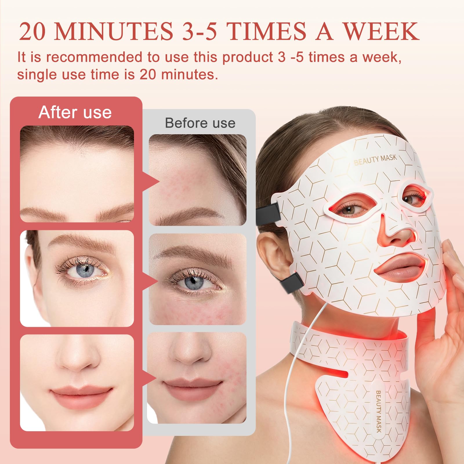 Verfubo soft silicone face mask contouring for comfortable at-home sessions.