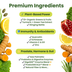 Veridi Greens organic USA ingredients label highlighting quality and transparency.