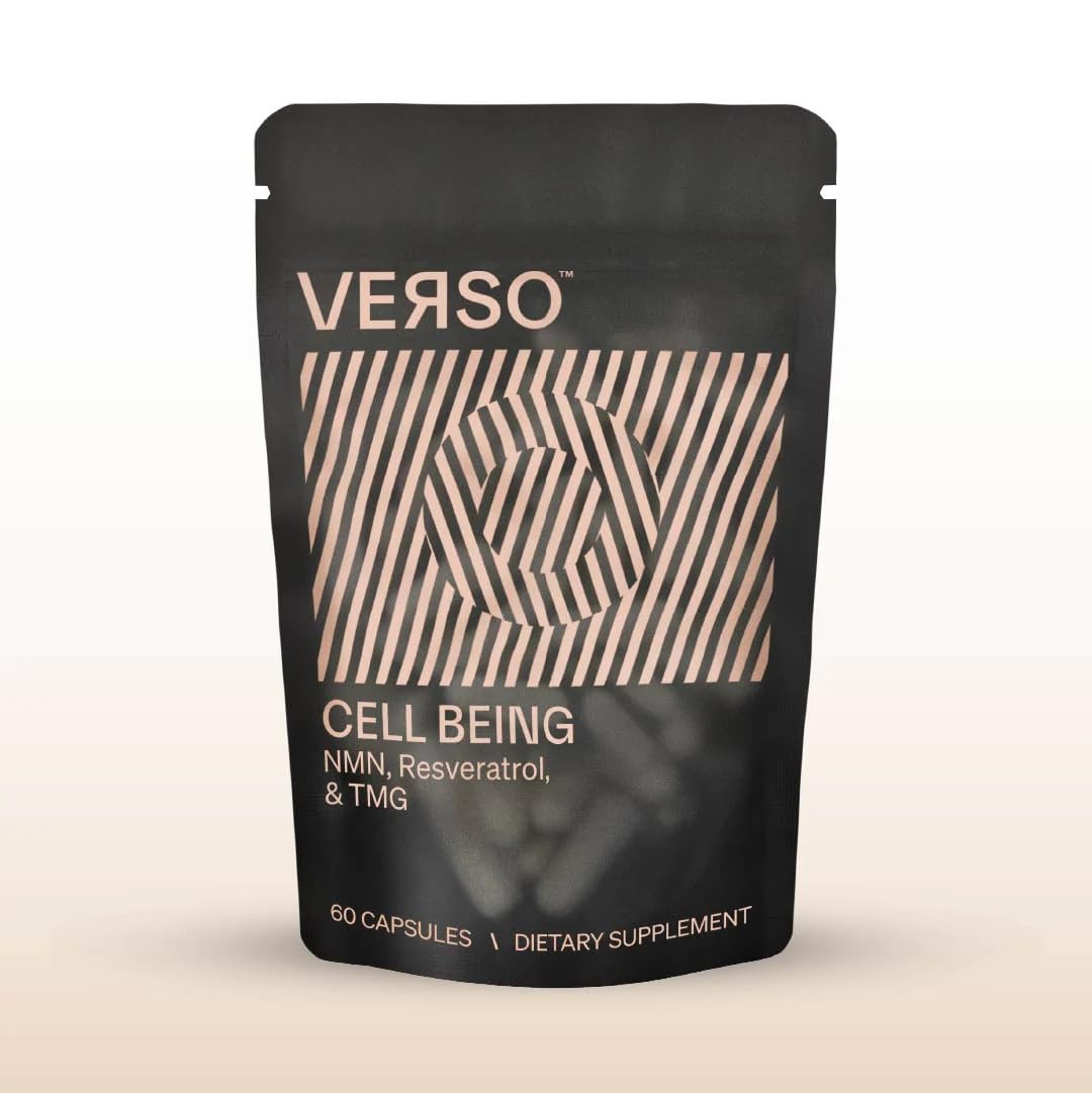 Verso Cell Being bottle with capsules for daily energy and metabolic balance.