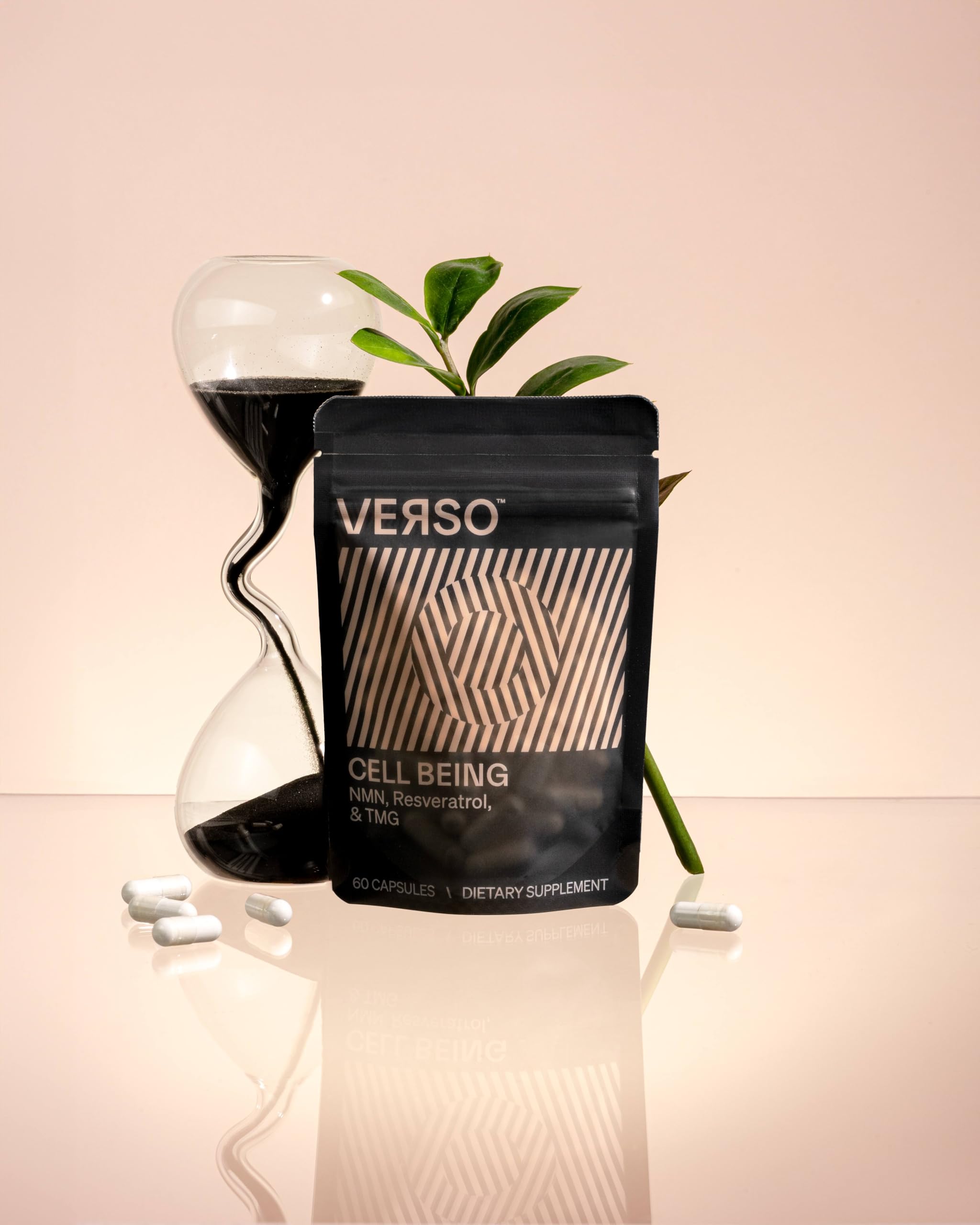 Front view of Verso Cell Being packaging on a clean surface, energy support suggested.