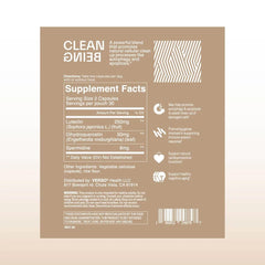 Verso Clean Being capsules close-up highlighting antioxidant DHQ and luteolin
