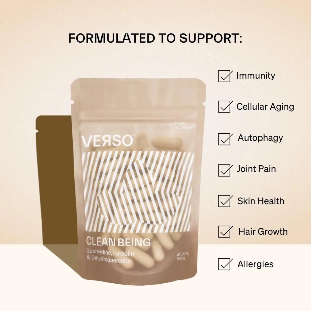 Verso vegan senolytic packaging ready for your daily routine