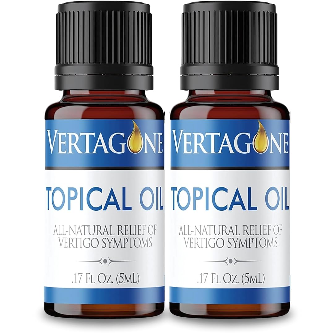 Vertagone Topical Oil bottle with dropper ready for vertigo relief.