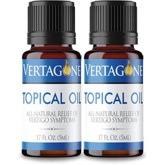 Vertagone Topical Oil bottle with dropper ready for vertigo relief.