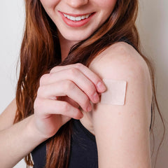 Veru Wellness B12 Patch closeup, showing skin-friendly adhesive and texture.