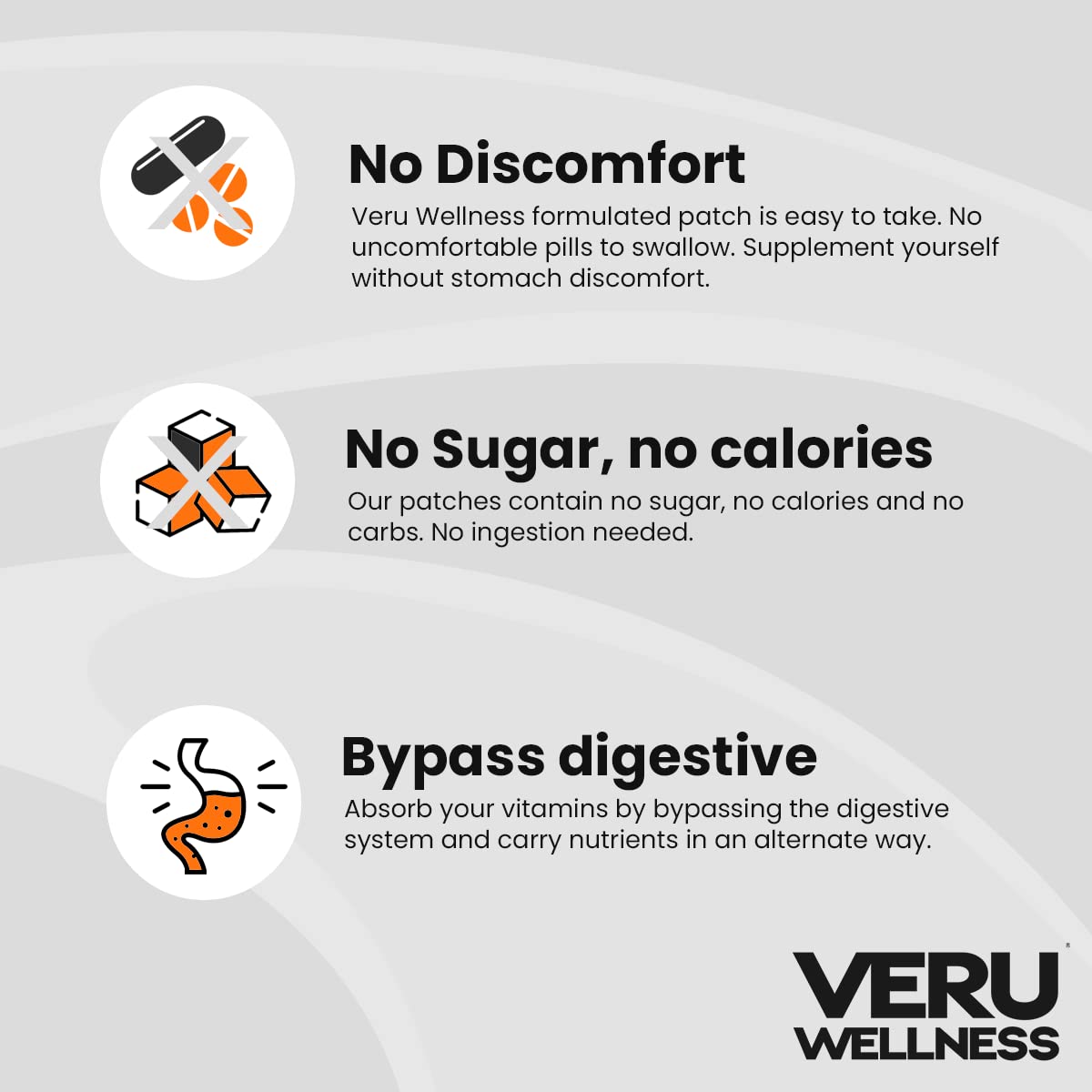 Veru Wellness patch arm application showing overnight wear possibility.