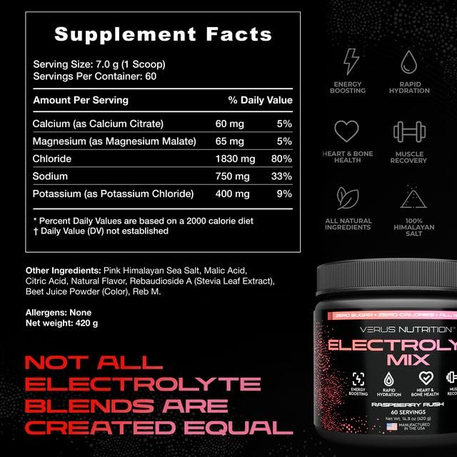 VERUS NUTRITION electrolyte powder lemon lime supports keto-friendly hydration during daily tasks.