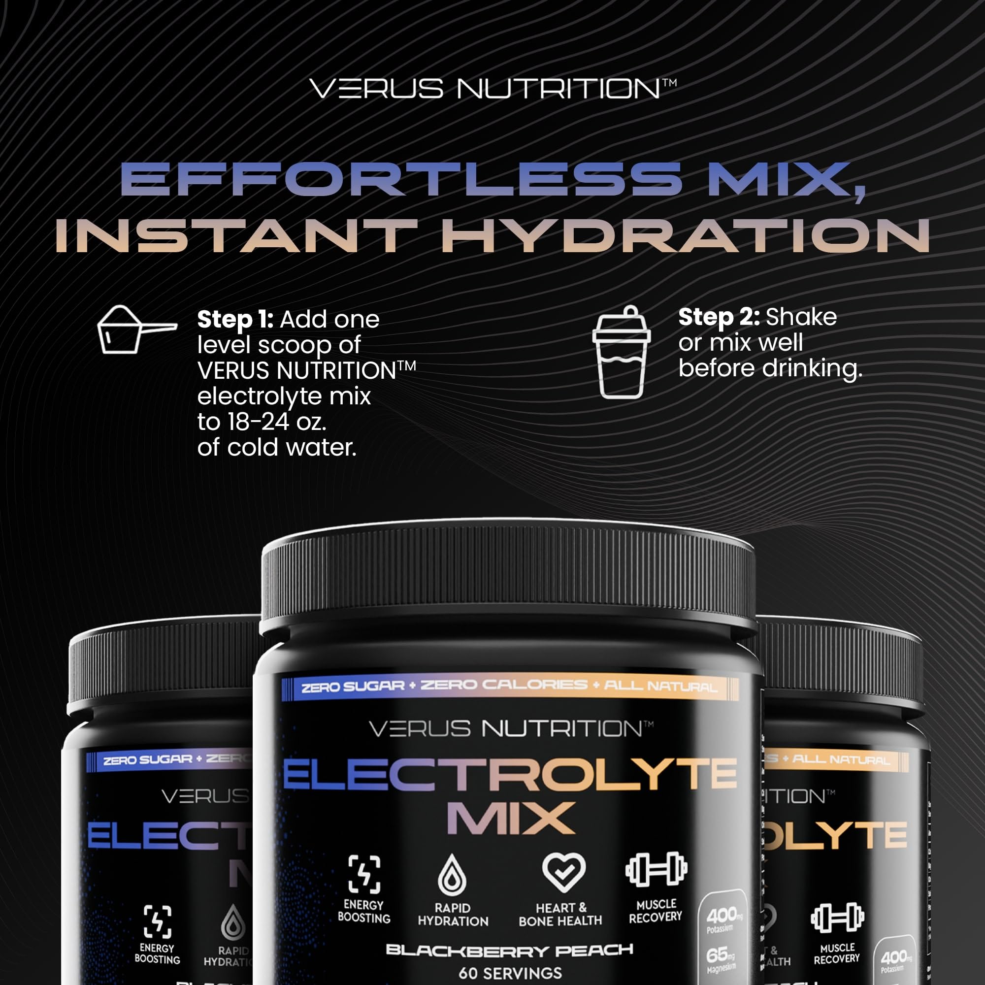 Vegan and keto friendly VERUS NUTRITION electrolyte powder supports daily hydration