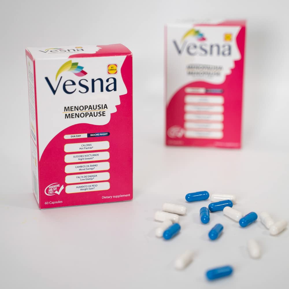 Vesna pack of two bottles on display for convenient day and night support