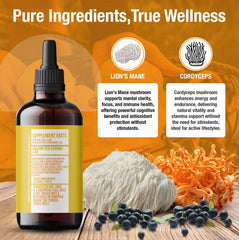 Vesper Mushrooms Gold Metal liquid drops, ready for quick daily use to support focus.