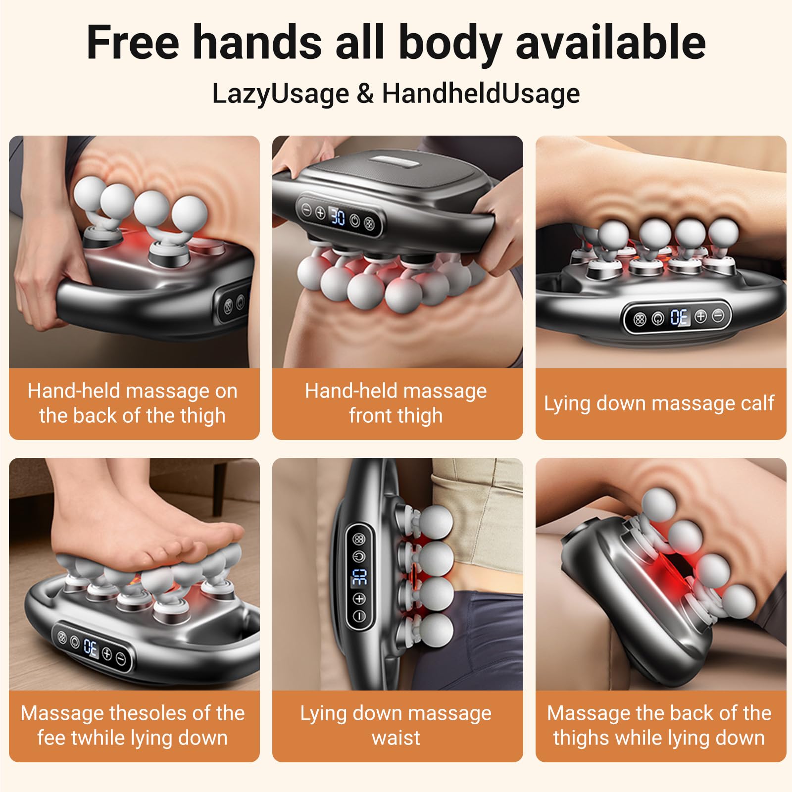 Vetdio 16-head massage gun targets legs with deep tissue work for post-workout relief.
