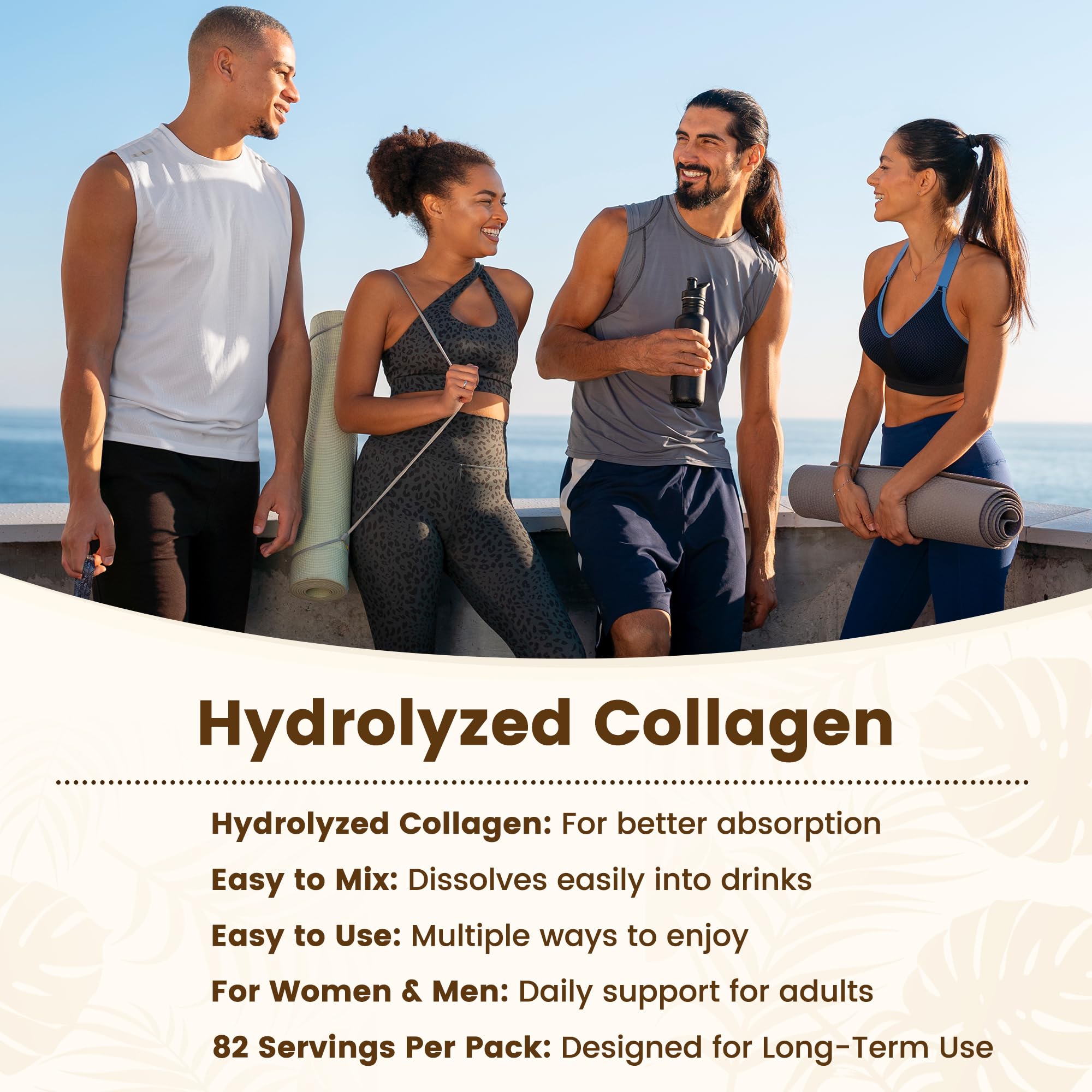 VEV collagen powder dissolving in coffee for quick integration into drinks.