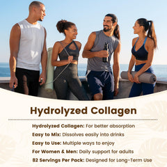 VEV collagen powder dissolving in coffee for quick integration into drinks.