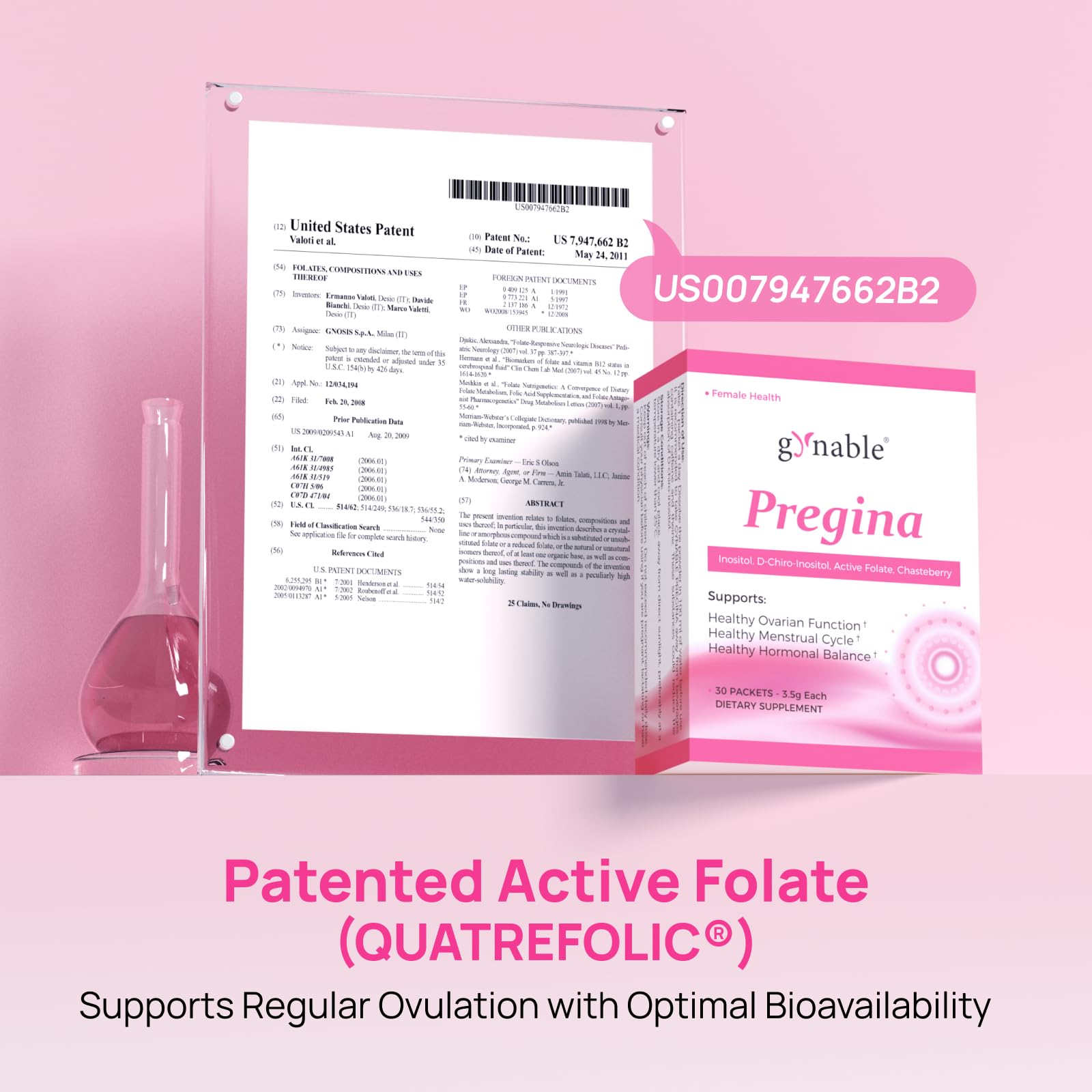 Vevoec Gynable Pregina vegan gluten-free label on packaging