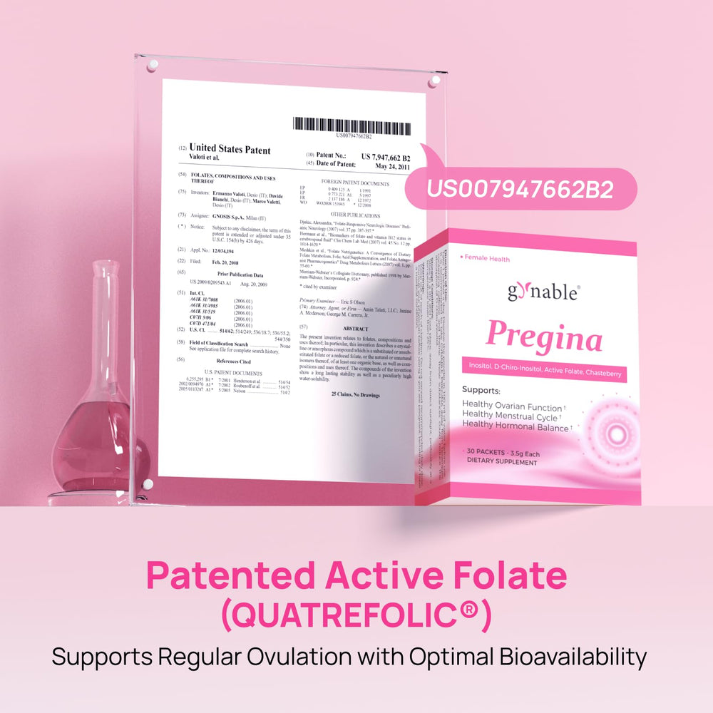 Vevoec Gynable Pregina vegan gluten-free label on packaging