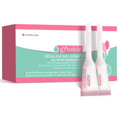 Vevoec Gynable vaginal probiotic gel bottle showing moisture support and pH balance benefits.