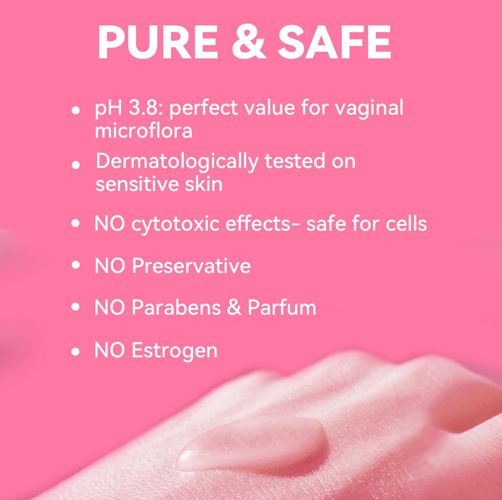Vevoec Gynable vitamin E and hyaluronic ingredients for skin-friendly care.
