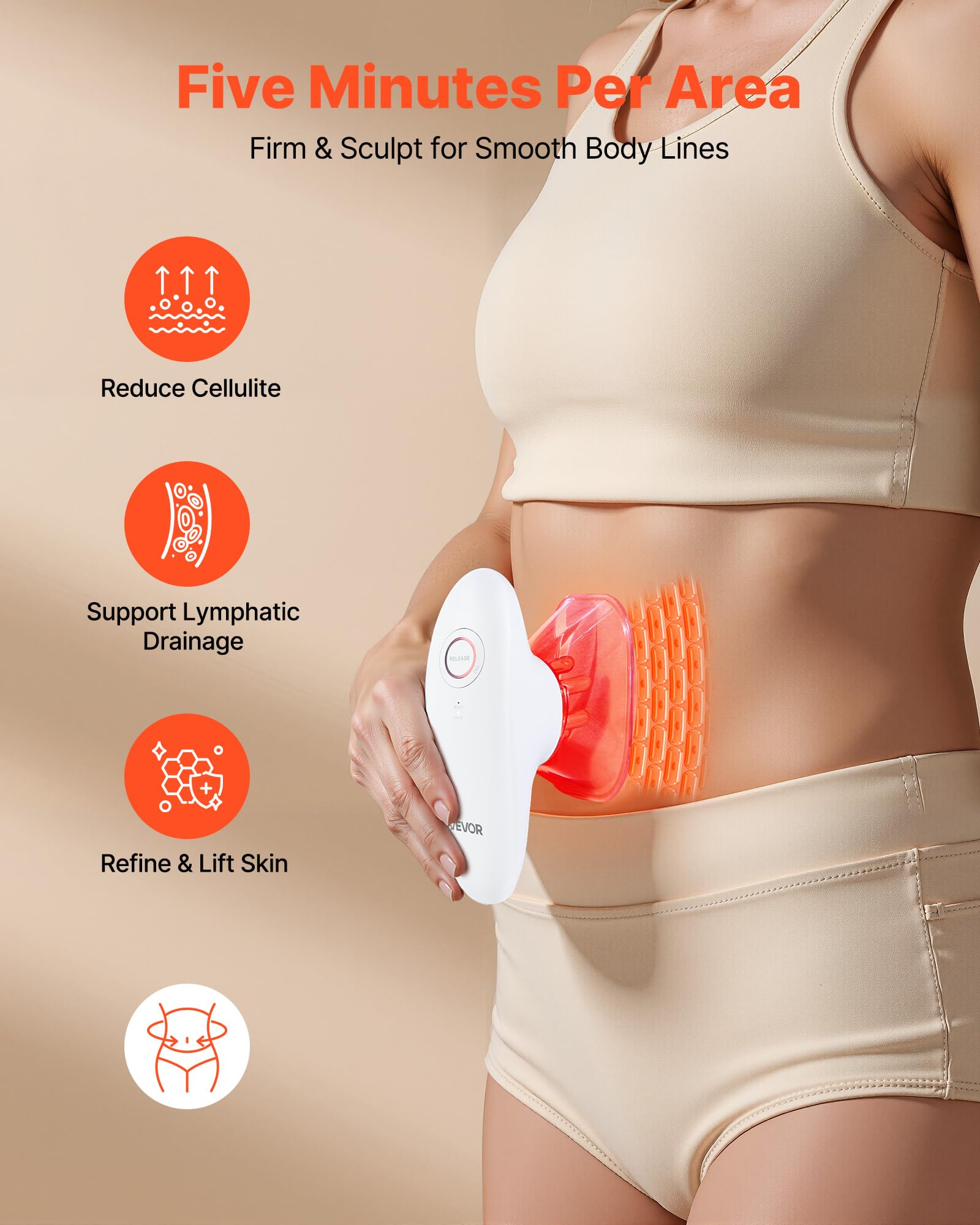 VEVOR 3-in-1 sculpting vacuum suction detail highlighting improved circulation