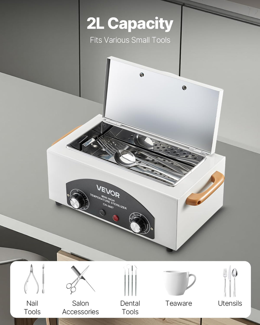 VEVOR control panel highlights adjustable temperature and timer for customized cleaning cycles
